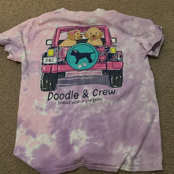 Doodle and Crew women’s pink and purple tie dye shirt - Picture 1 of 5
